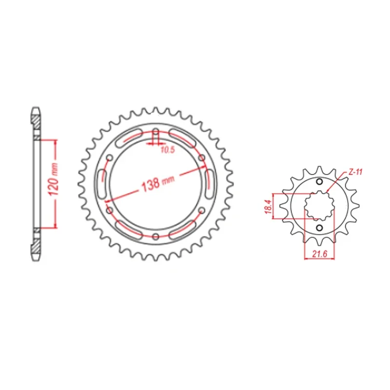 520 14T 38T Motorcycle Front Rear Sprocket Cam Staring Wheel For HONDA CBR250 CBR250R CBR250RA CBR 250 2011-13 520-14T 520-38T