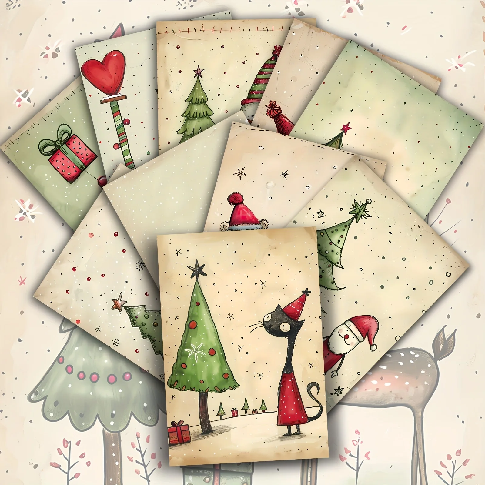 20 Stück niedliche Tier-Weihnachtspostkarten, Weihnachtsthema, Grußkarten, Urlaub, Party, Geburtstag, Geschenke, kreativ und interessant