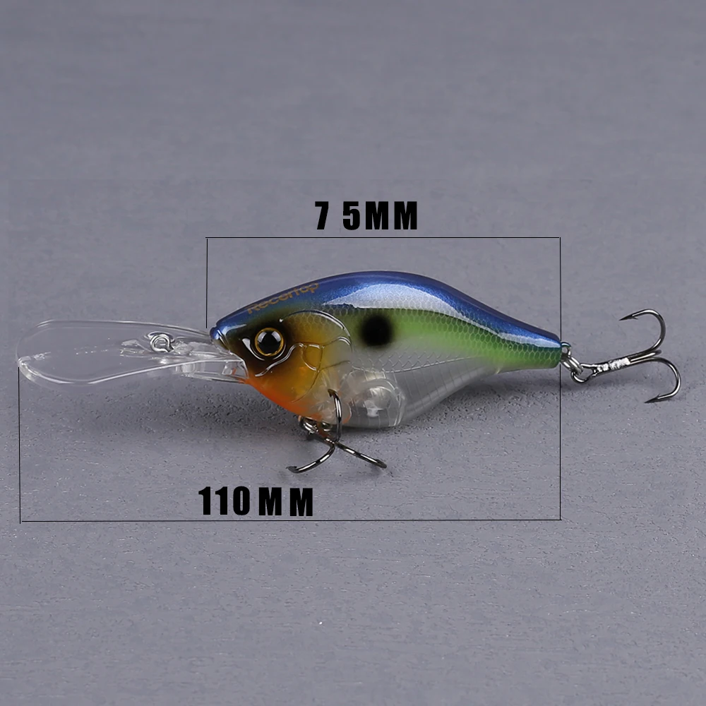 CCLTBA 11cm 22g Deep Diving Rattle Crankbait Fishing Lures Float Wobble Artificial Bait for Bass Fishing Deepwater Lure Tackle