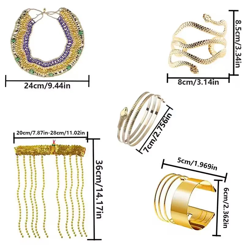 여성용 이집트 헤드피스, 이집트 스타일 의상 여성용 주얼리 액세서리, 태슬 헤드 체인용 팔찌