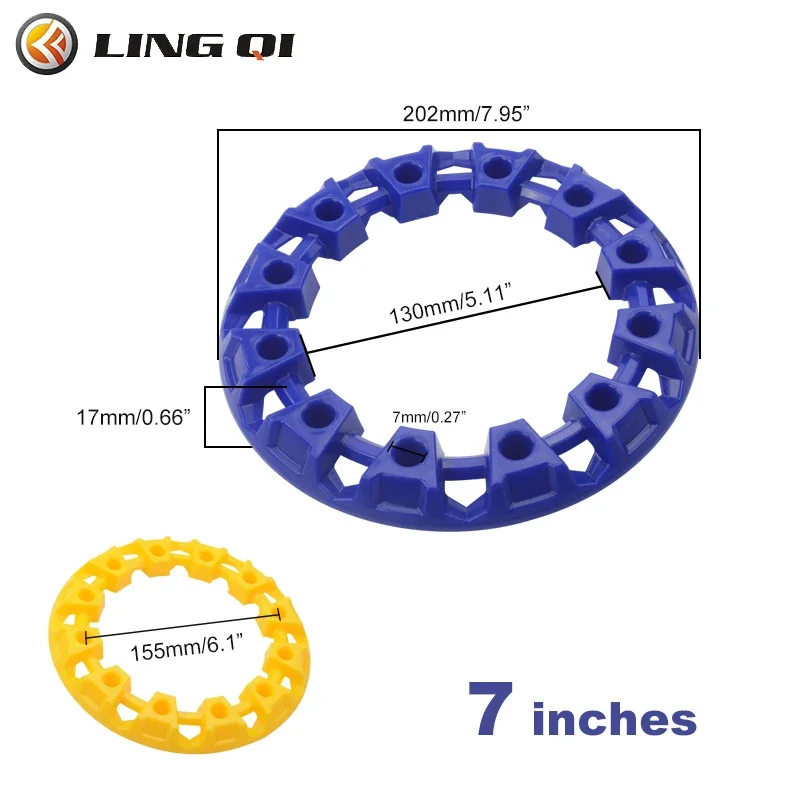 LINGQI RACING 7 Inch Hub Trim Cover Wheel Protection Rim Cap Plastic Tires For Four Wheeled Vehicle ATV Dune Buggy Accessories