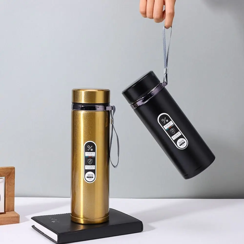 

Portable 1000ML Vacuum Flask Stainless Steel Leak Proof Thermos Bottle Large Capacity with Hanging Rope Travel Mugs Sports