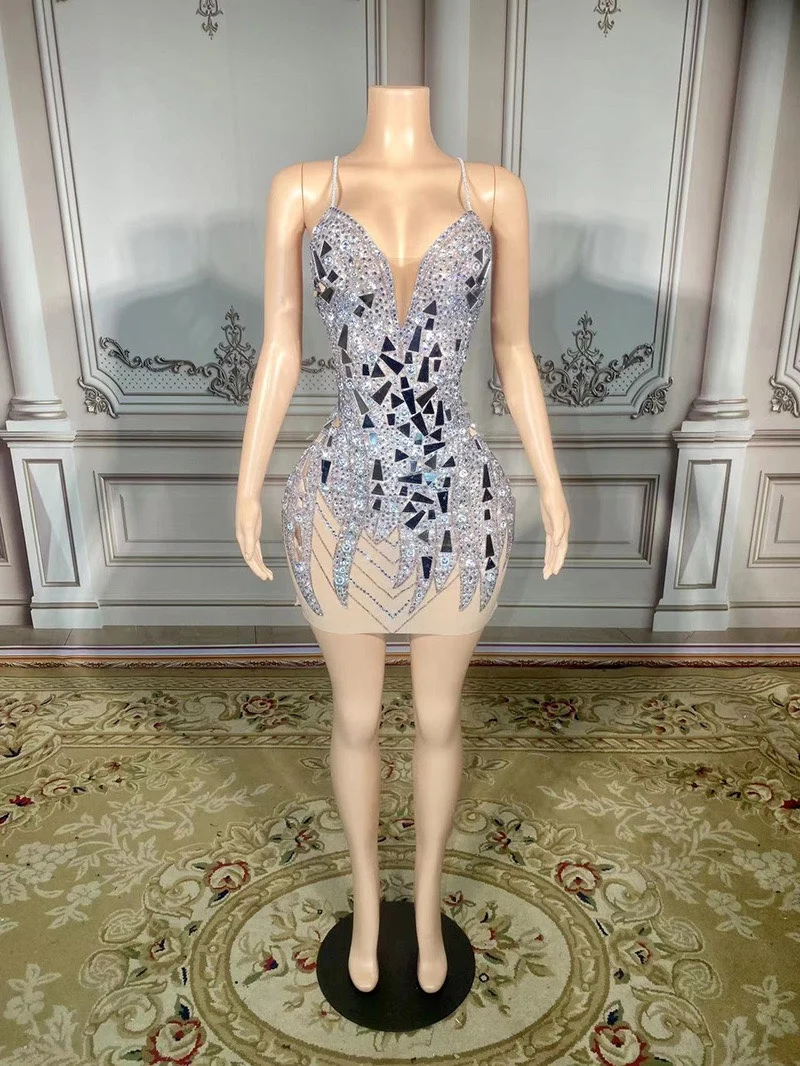 Nowa sukienka wieczorowa bez ramiączek, bez ramiączek, bez ramiączek, srebrne szkła, odkryte plecy, biała, dopasowana, seksowna, modna, yj726