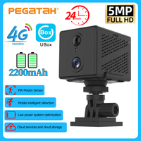 PEGATAH 5MP 4G Mini Camera PIR Low Power Home Camera Rechargeable 2200mAh Battery Indoor Night Vision Infrared No Light Camera
