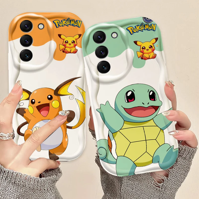 Cute P-Pokemones P-Pikachus For Samsung S24 S23 S21 S20 Ultra Plus FE A73 A72 A71 A51 A31 A05S A05 A04 5G Wave Oil Soft