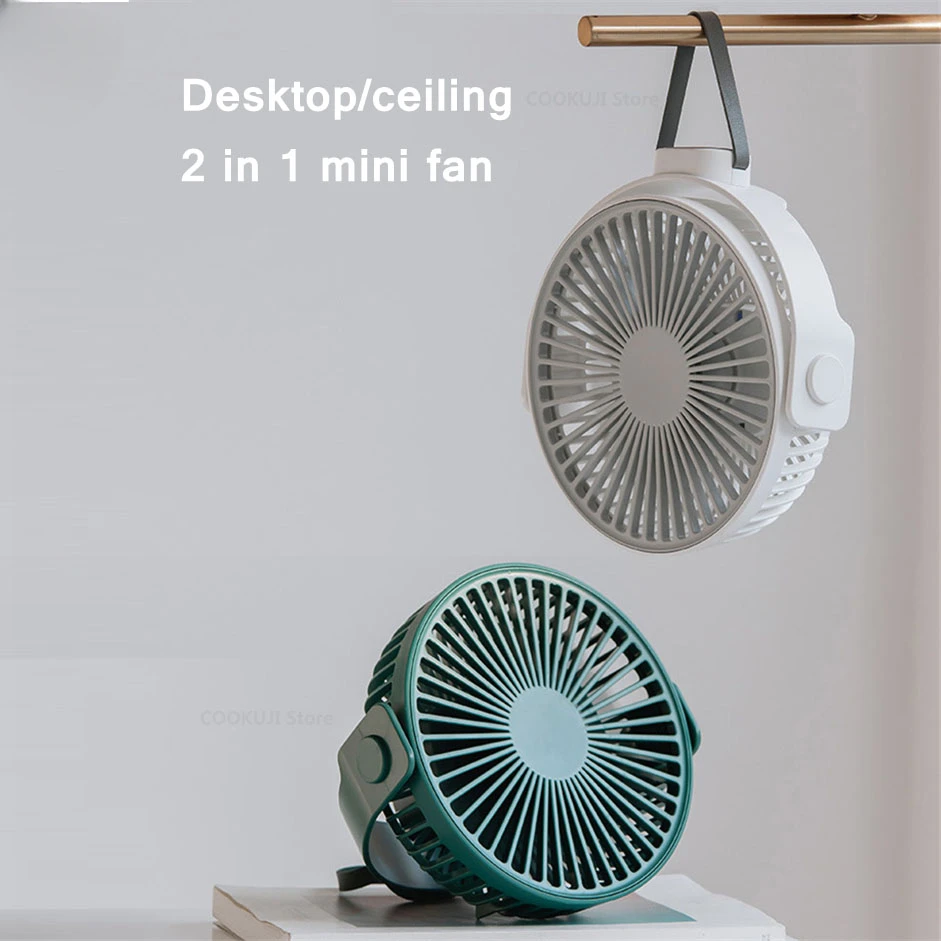 

2024 Portable Mini Fan USB 4000mAh Wireless Desktop Ceiling Air Cooling Fan 4-gear Adjusted Quiet Wind Blowing for Home Tent