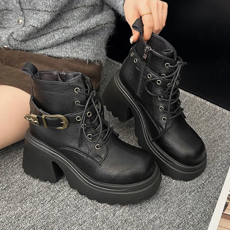 من المألوف الأكثر مبيعا ومتعددة الاستخدامات عالية الكعب حذاء من الجلد النساء أنيقة شتاء جديد 2025 أحذية الموضة مثير مكتنزة التمهيد #3