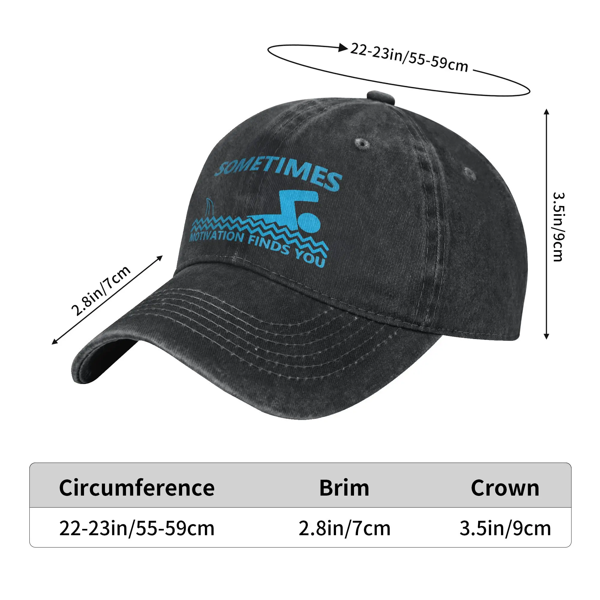 Sometimes Motivation Finds You Shark Sarcastic Humor Saying Sun Baseball Cap Couple Women Design Trucker Hat Sports Snapback Cap