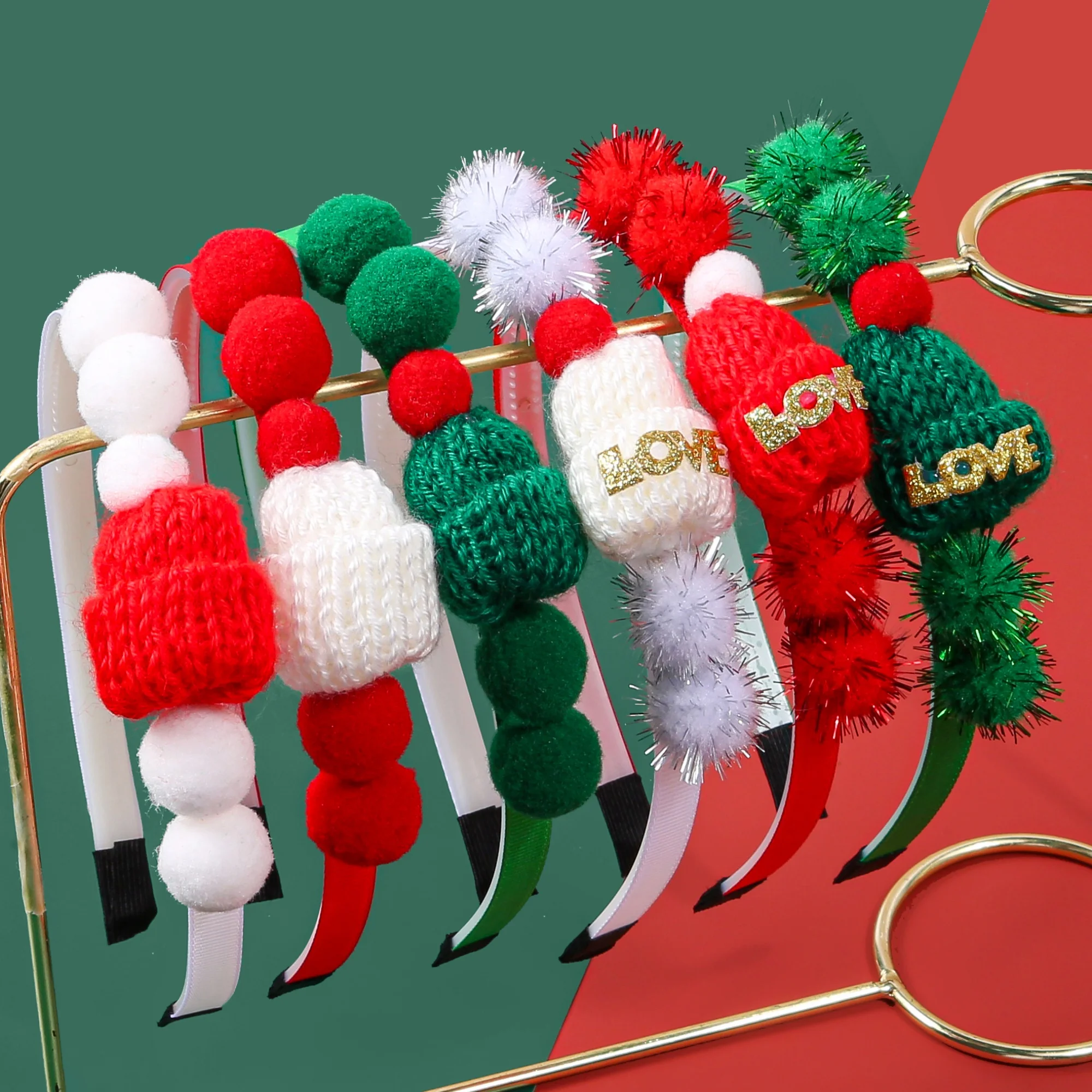 3/6 Stück Weihnachts-Stirnbänder für süße Mädchen, Kinder, Weihnachtsmütze, Haarbänder mit Kunststoff, für Kinder, Weihnachtsfeier, Haarschmuck