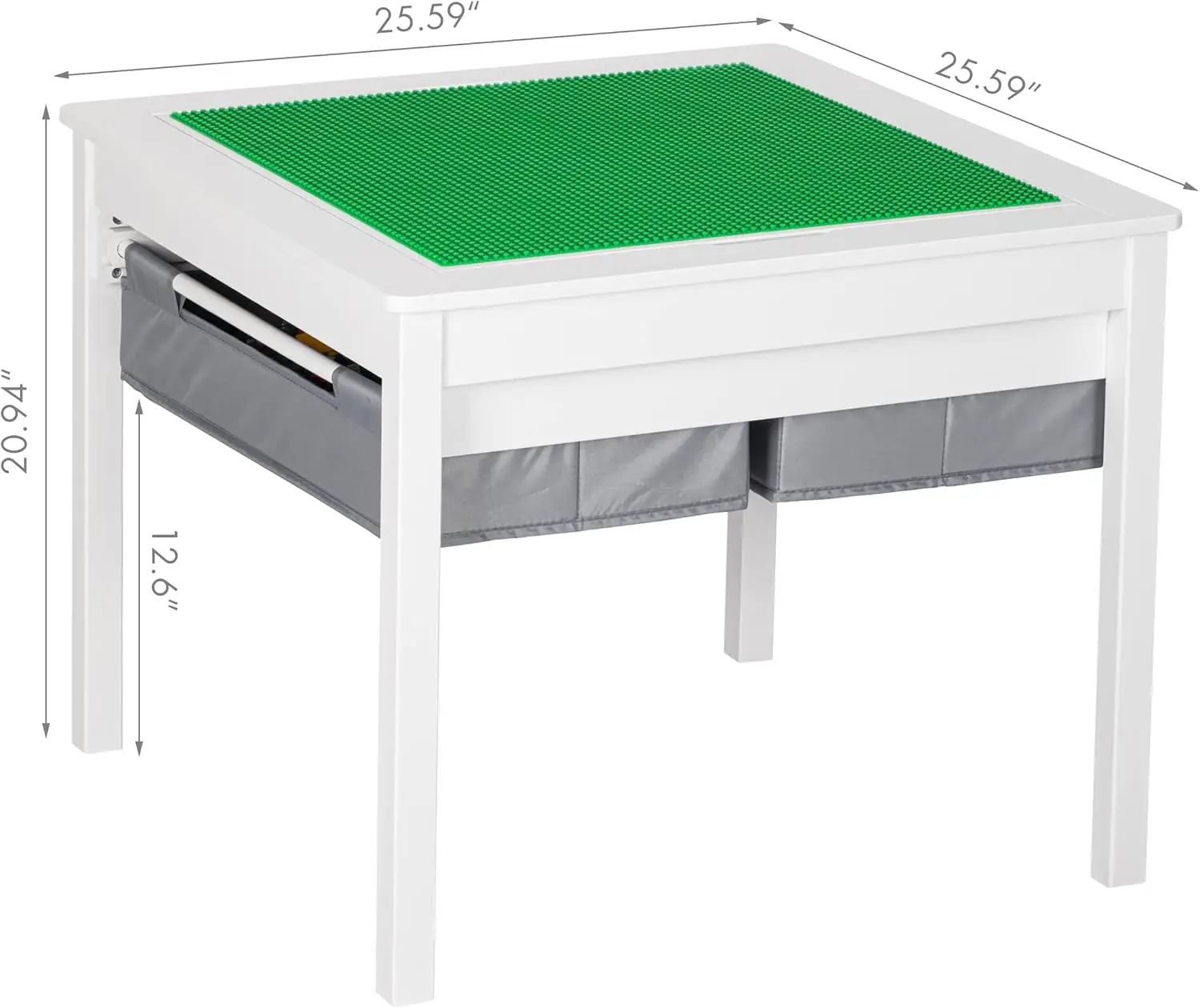 2-in-1 Kids Construction Play Table with Storage Drawers and Smooth Surface for Creative Activities