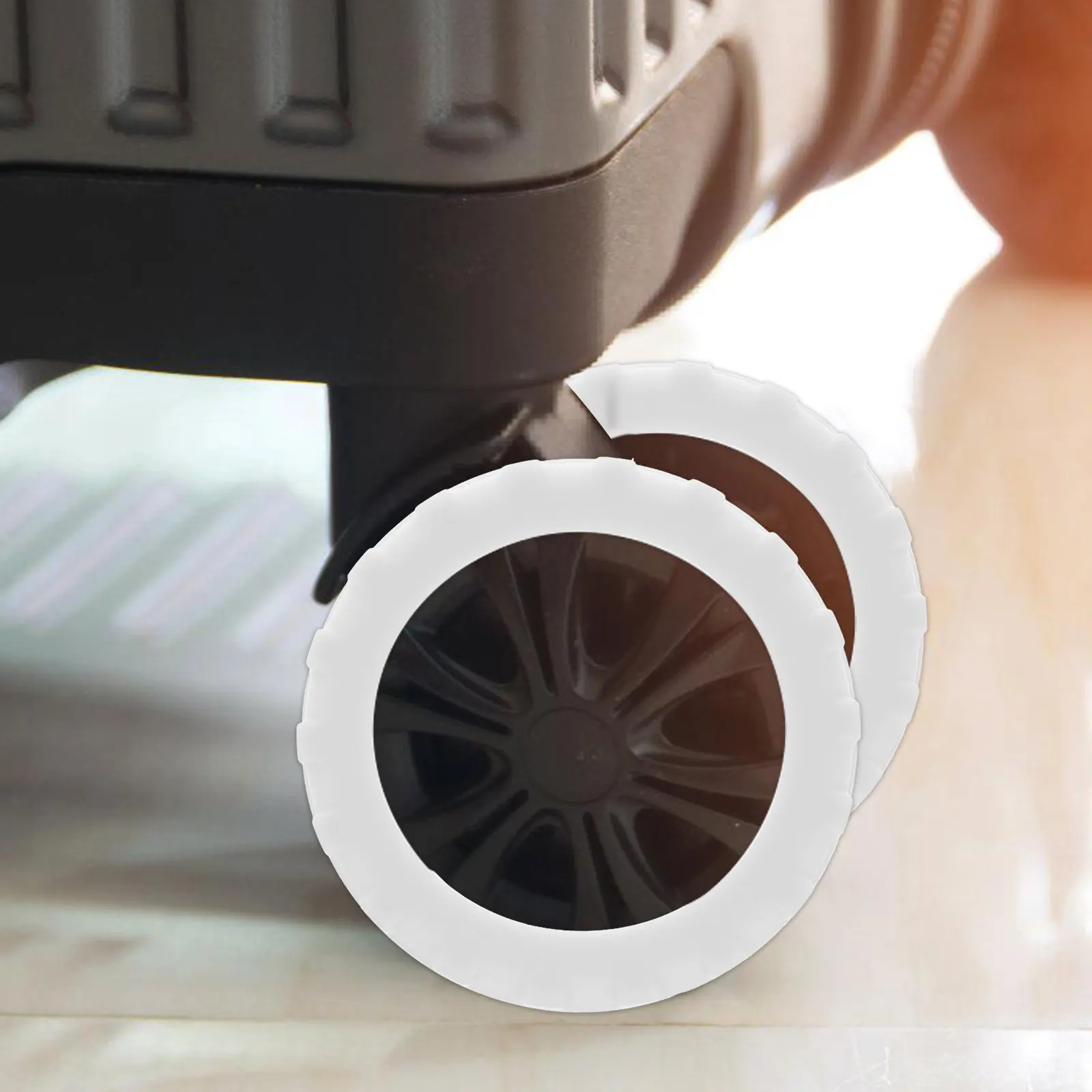 

8Pcs Silicone Luggage Wheel Protectors Glow in Reduction Frictionless Smooth Rolling Suitcase Wheel