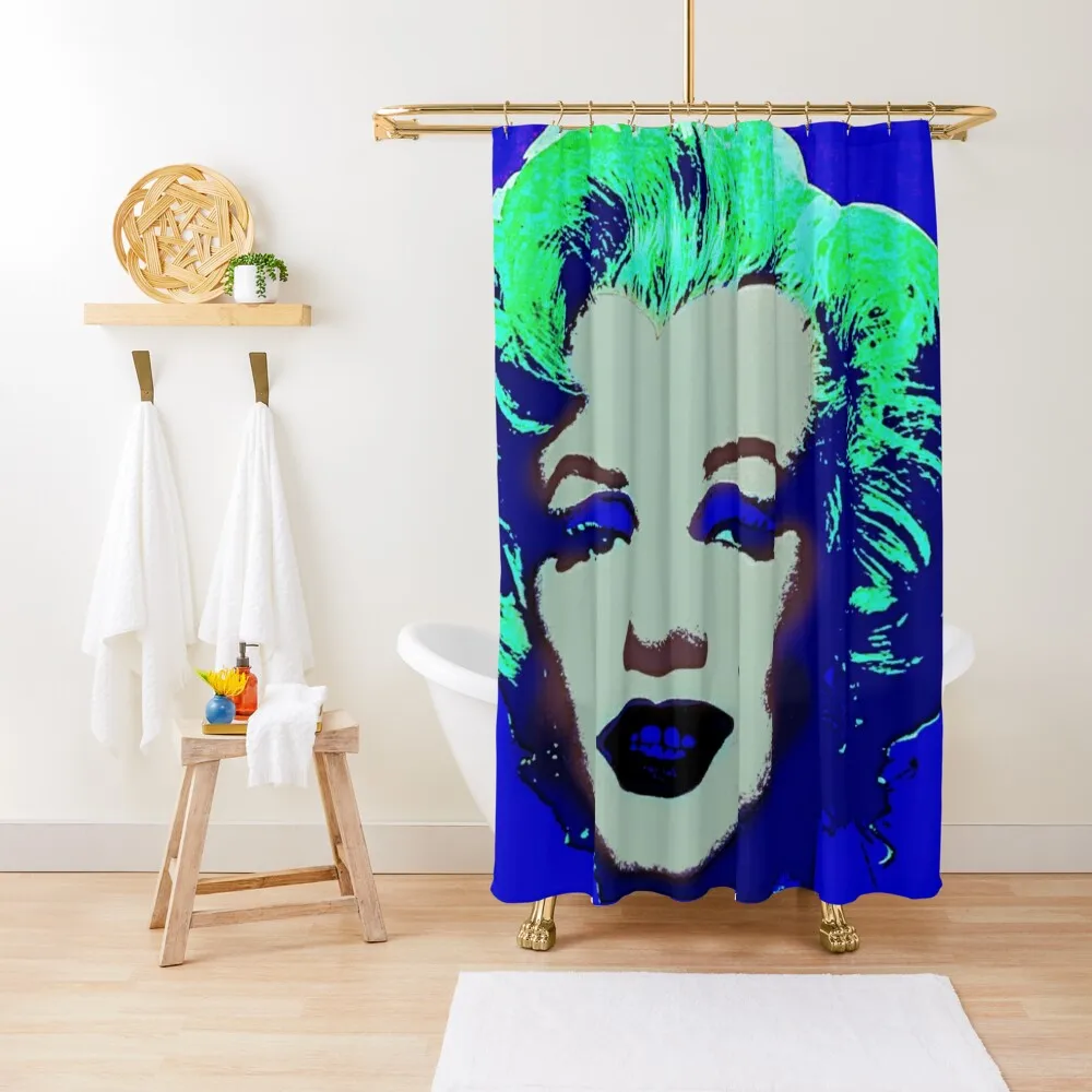 

Marilyn Monroe by Andy Warhol | Blue Marilyn Shower Curtain Modern Bathroom Accessories