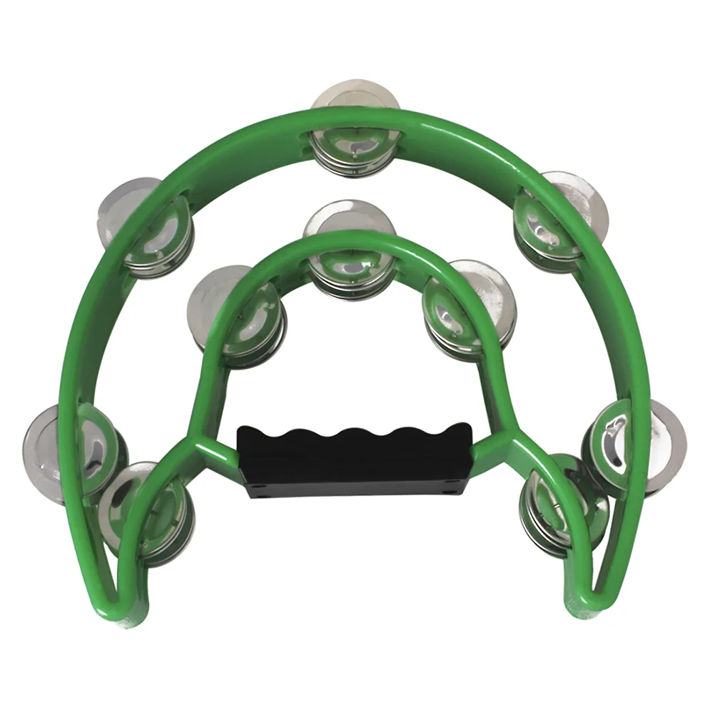 Two-tier Plastic Bell Semicircle Tambourine Toy for Cheering Party Dancing (Green) party accessories party flashing