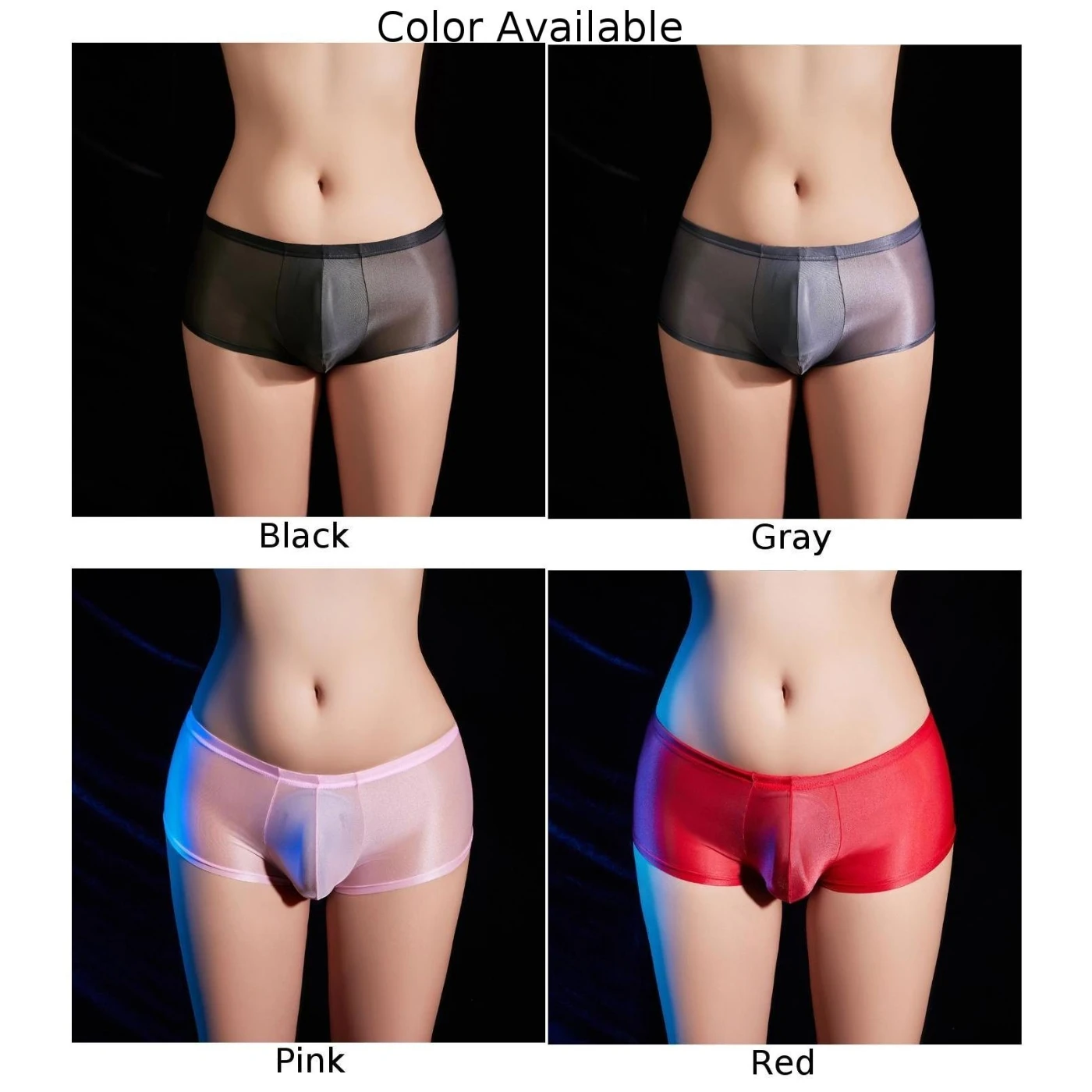 Daily Men Underwear Briefs Shiny Oily Shorts Solid Stretch Underpants Breathable Comfortable Elastic Glossy