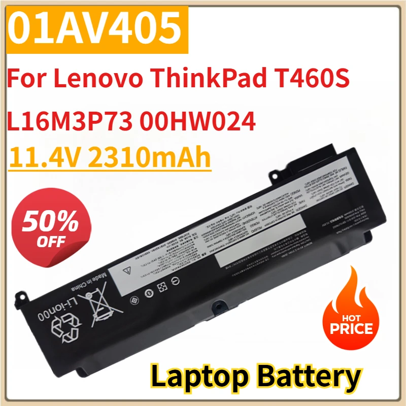 

New Laptop Battery 01AV405 11.4V 2310mAh for Lenovo ThinkPad T460S L16M3P73 00HW024 00HW025 00HW038 Li-Polymer