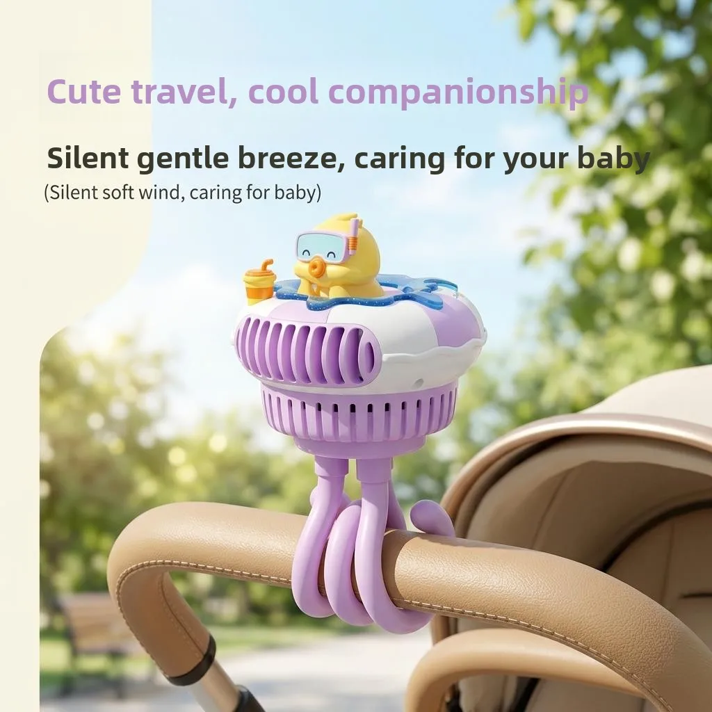 

Octopus Fan Portable USB Charging Baby Stroller Clip Fan Leafless Outdoor Fan for Baby Outdoor Activities Wind Machine