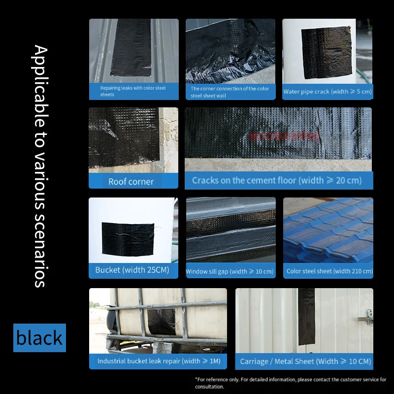 Butyl Rubber Waterproof Tape for Roof Leak Repair, High Viscosity Temperature Resistance Anti-Aging Sealant for and Wall Cracks