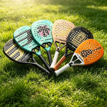 Bullpadel New High Quality Professional Padel Tennis Rackets Soft Face Carbon Fiber Light weight Fashionable EVA Sports Racquet