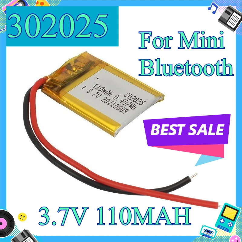 302025 Lithium Polymer Battery 3.7V Rechargeable Li‑Po Battery For Mini Bluetooth Earbuds Smart Watch Small Electronic Devices