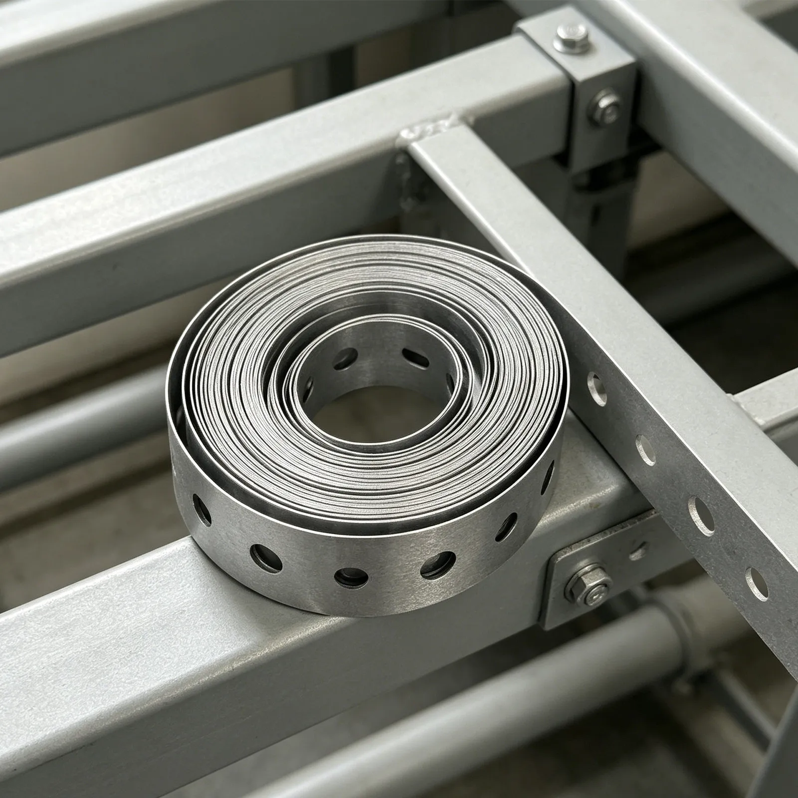1 Roll Galvanized Pipe Support Strap Perforated Metal Hanger Tape Adjustable Plumbing Fixing Band Pipe Securing Strap Metal