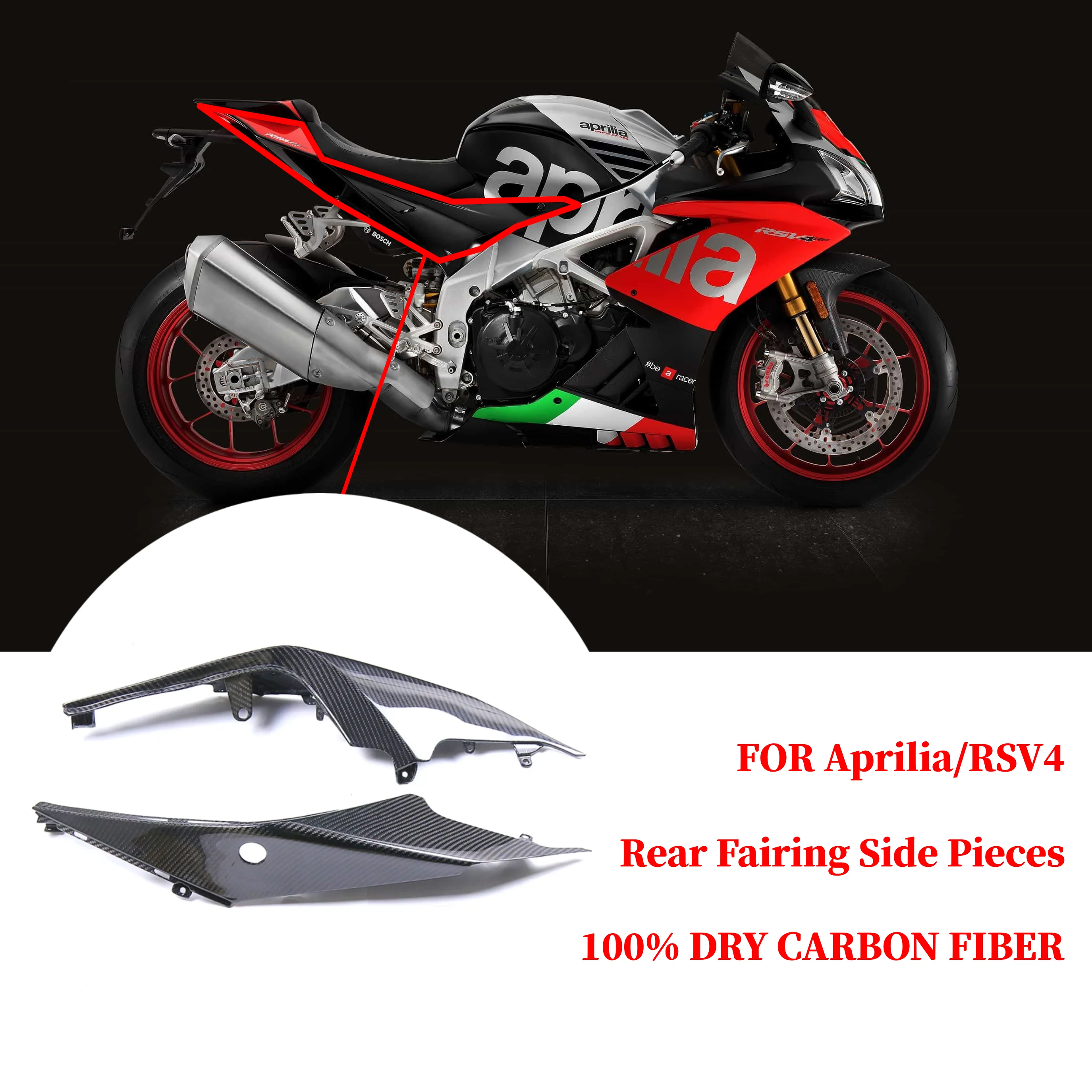 

For Aprilia RSV4/TuonoV4 Carbon Fiber Tail Side Fairings Motorcycle Accessories Modified 100% Dry Carbon