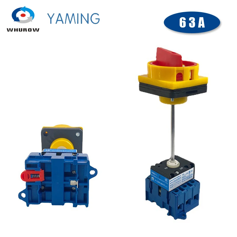 

Yaming Isolator Switch With Padlock 63A 3 Phases 2 Position On-off With Aluminium Bar Rotary Cam Selector Cabinet YMD11-63B