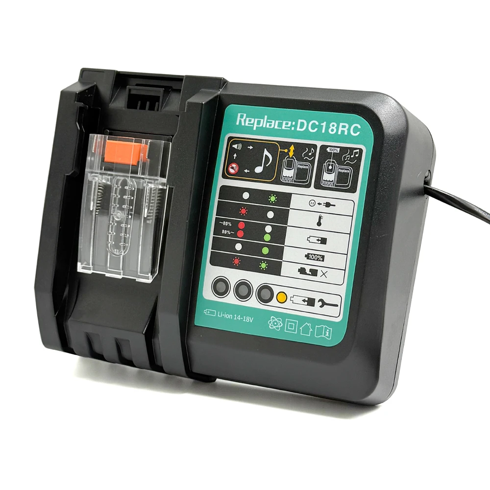 

Зарядное устройство для литий-ионного аккумулятора DC18RC 3A для Makita 18 В 14,4 В BL1860B, BL1850B, BL1840, BL1830, BL1820, BL1415, BL1440 Зарядное устройство для электроинструмента