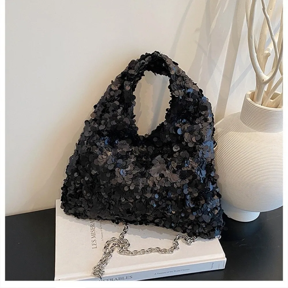 High Quality Glamorous Evening Bag Shining Solid Color Crossbody Bags Sequins Design Women's Handbags