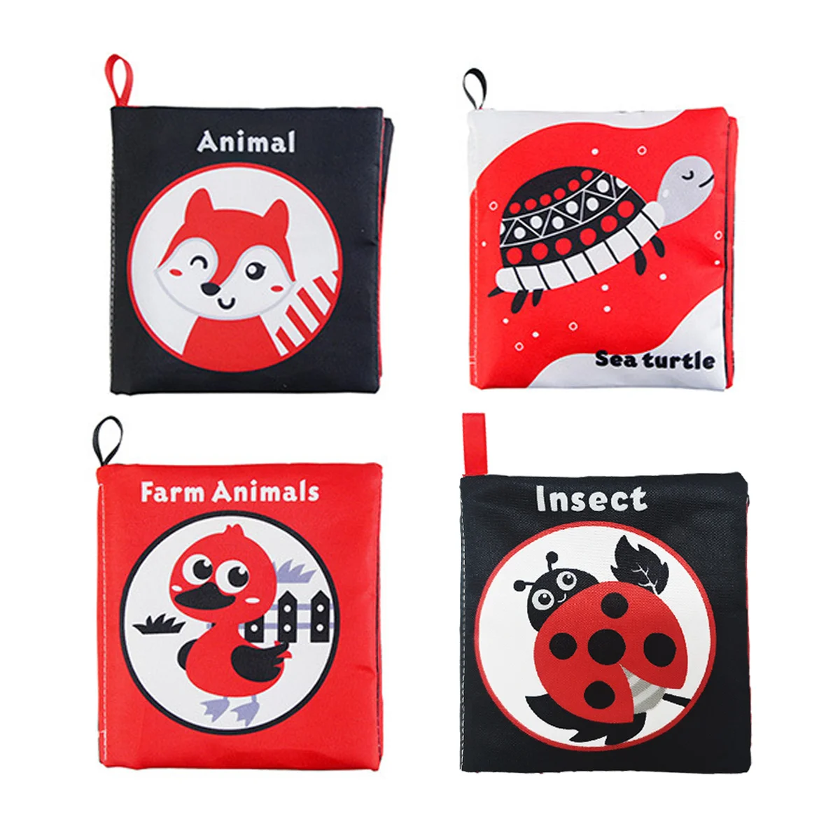 Libro de tela pequeño volteado para bebé, juguete de educación temprana, libro de juguete de tela suave para bebé, libro táctil plegado con múltiples cuerpos