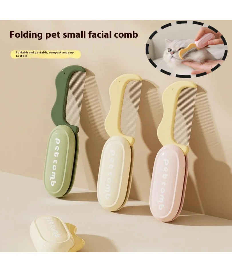 

Pet Folding Facial Cleaning Comb Removes Tear Stains Row Comb Portable Dog Hair Repair Scissors Cat Hair Comb Pet Clean Supplies