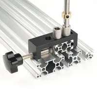 Aluminum Alloy Double Hole Drilling Assistant DIY Countersunk Open Hole Quick Connect Tools Woodworking Clamping Fixing Puncher