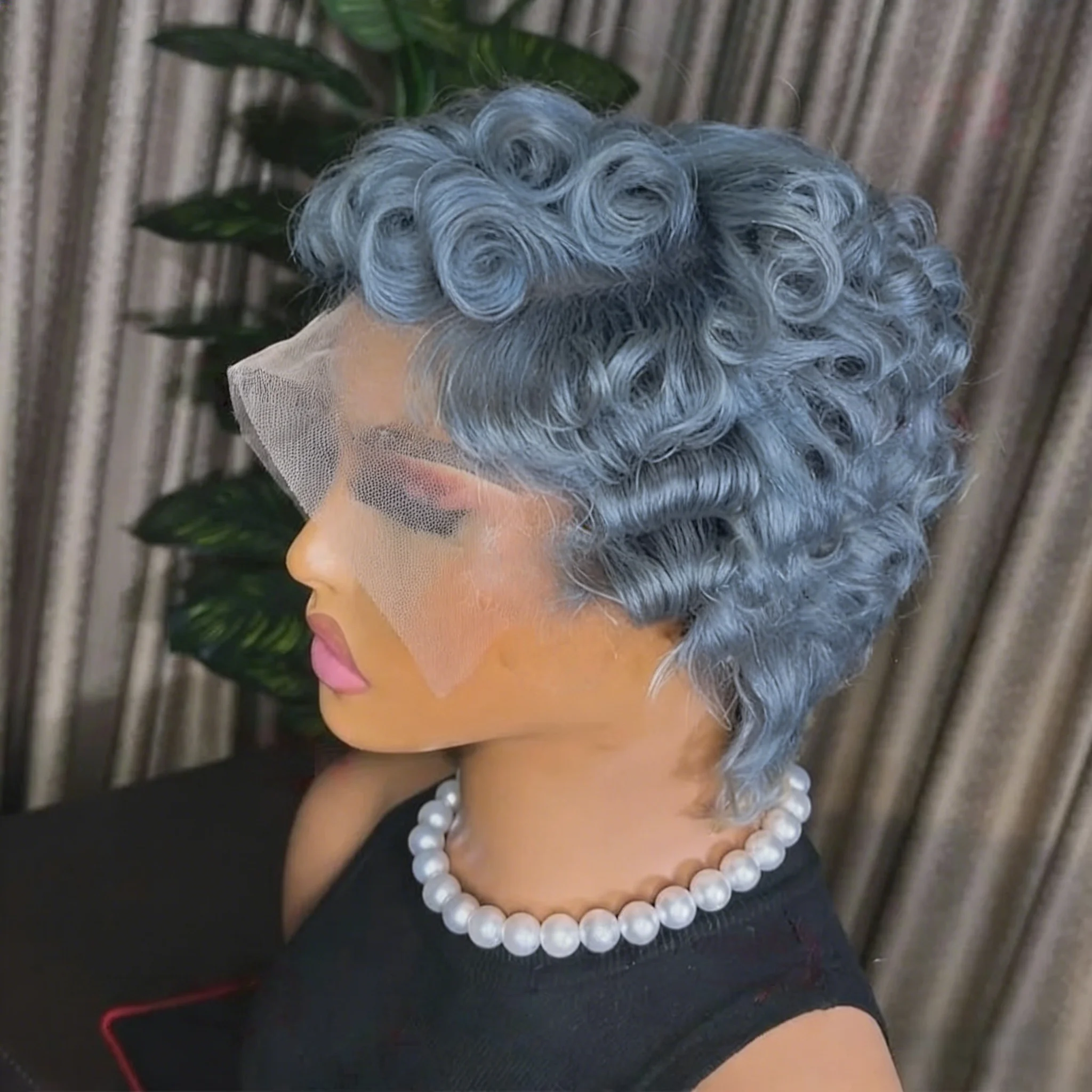 

Короткие вьющиеся человеческие волосы с стрижкой пикси, парики 13x4, парики спереди, натуральный мягкий парик с прозрачными париками на шнурке