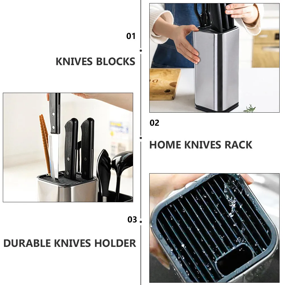 

1 шт. Подставка для ножей из нержавеющей стали, кухонный органайзер для хранения ножей, экономия места, для дома, ресторана, отеля, современный дизайн