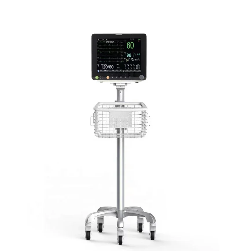 nstrument stainless steel stand patient monitor cart for hospital