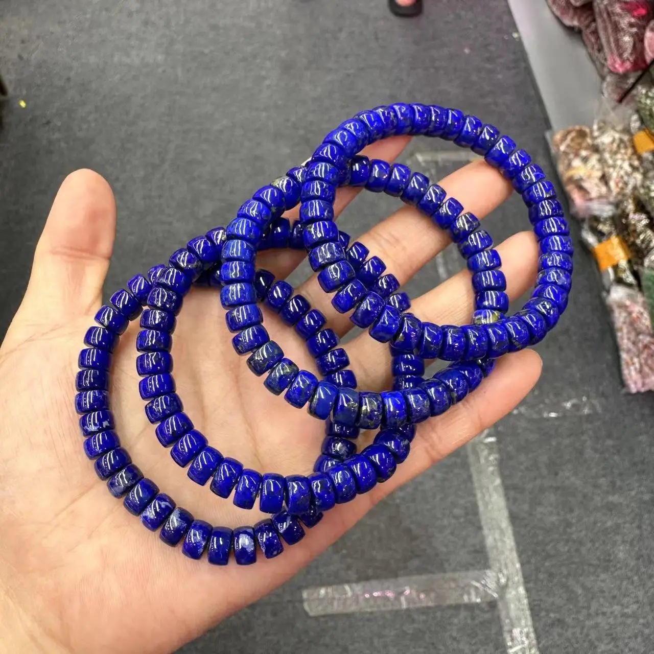 

Natural Lapis Lazuli Bracelet 4*8mm Bucket Shape Blue Gemstone Bangle Unisex Fashion Jewelry Elegant Accessory for Women Men