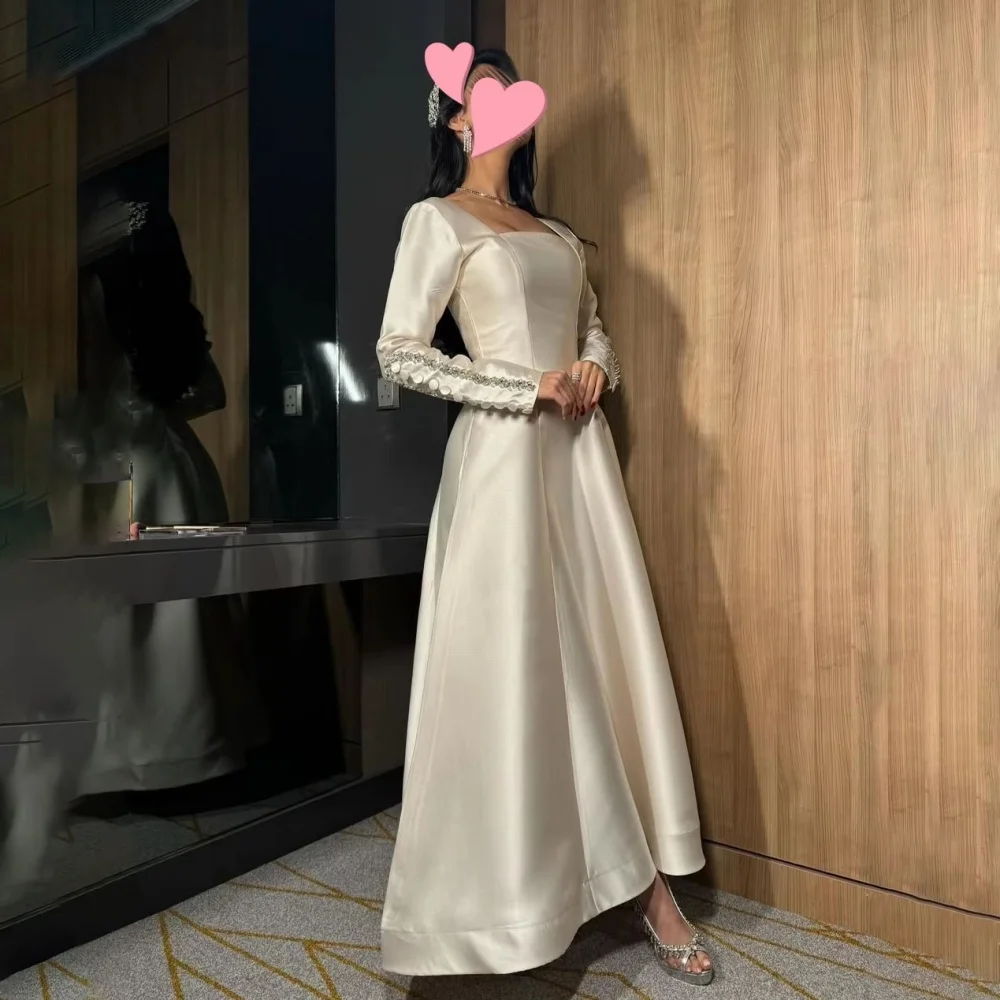 فستان سهرة رائع مكشكش مخصص بحورية البحر الساحرة مطرز بالخرز للحفلات الراقصة أنيق بأكمام طويلة فستان حفلات Fساتين Shres Fخ