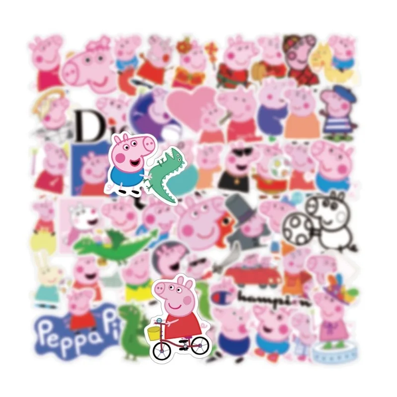 Cute Peppa Pig Cartoon Stickers Decals Kids DIY Scrapbook Laptop Water Bottle Phone Case Suitcase Graffiti Sticker Birthday Gift view 2