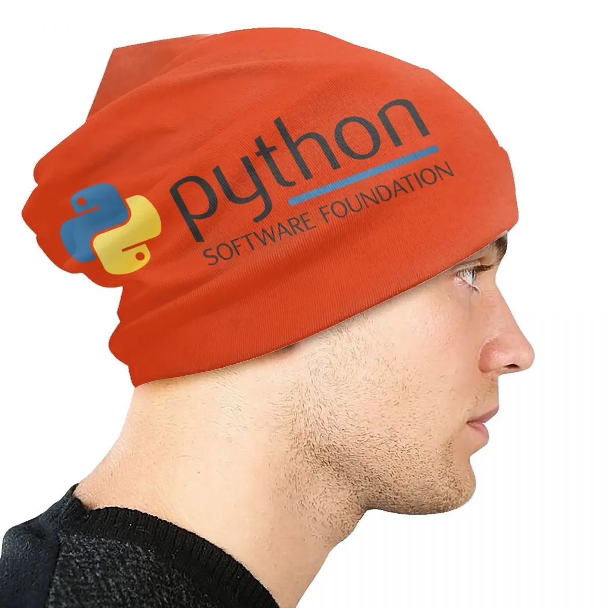 Python Programming Logo Beanie Cap Unisex Winter Bonnet  Knit Hats Outdoor Ski Programmer Developer Skullies Beanies Caps