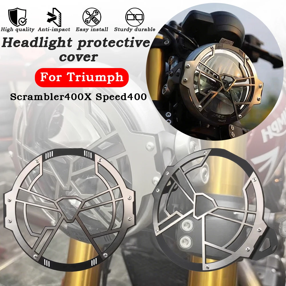 

For Triumph Speed400 Scrambler400X 2024 Motorcycle Headlight Protection Cover Headlight Grille Protection Cover Headlight Cover