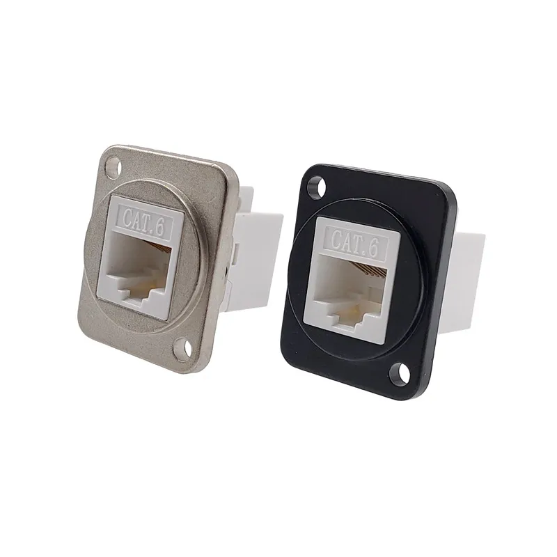 1Pc D-Type Connector RJ45-CAT6 Ethernet Connection Panel Mount Socket Network CAT5E Connectors