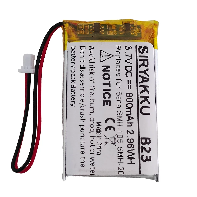 3.7V 800mAh Battery For PANFU Sena 10S, 20S S10 S20 Octelect Sena 20S EVO,30K Motorcycle Wireless Headset Replace XK 752439