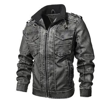 7XL 6XL plus size men autumn brand leather jacketsNew classic bomber leather jacket coat men clothes casual faux leather jacket
