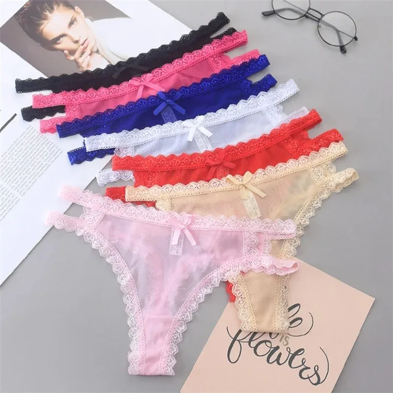 Sommer dünne Höschen sexy aushöhlen Damen Spitze nahtlose Unterwäsche niedrige Taille Dessous G-String atmungsaktive Komfort Lady Slips