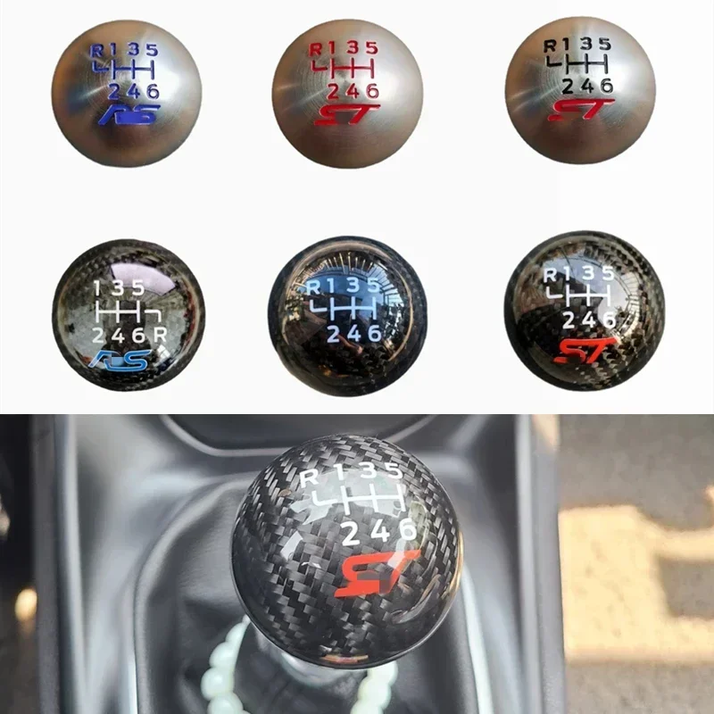 6 Speed Carbon Fiber Aluminum Racing Gear Shift Head Knob For Ford Focus ST RS Fiesta