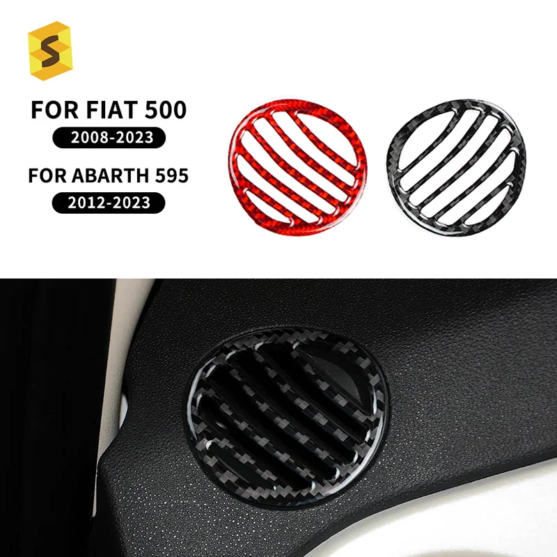 

For Fait 500 2008-2023 Abrth 595 2012-2023 2022 2021 2020 2019 2018 Soft Carbon Fiber Sticker Demisting vents Easy to Install