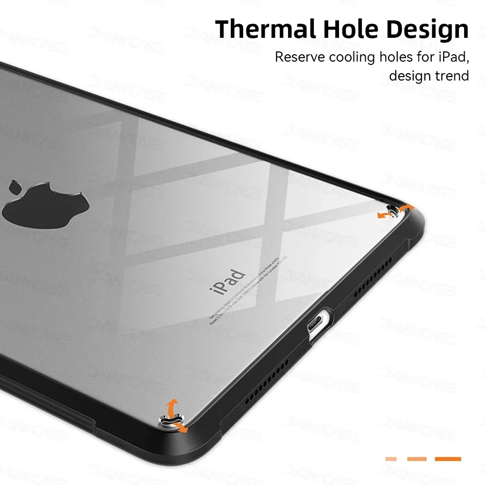 Etui na iPad mini 6 7 10.2 9/8/7 generacji 9.7 5/6 generacji Air 4/5 10.9 10.5 Pro 11 2022 10 generacji 10.9 Silikonowe Przezroczyste Etui Funda