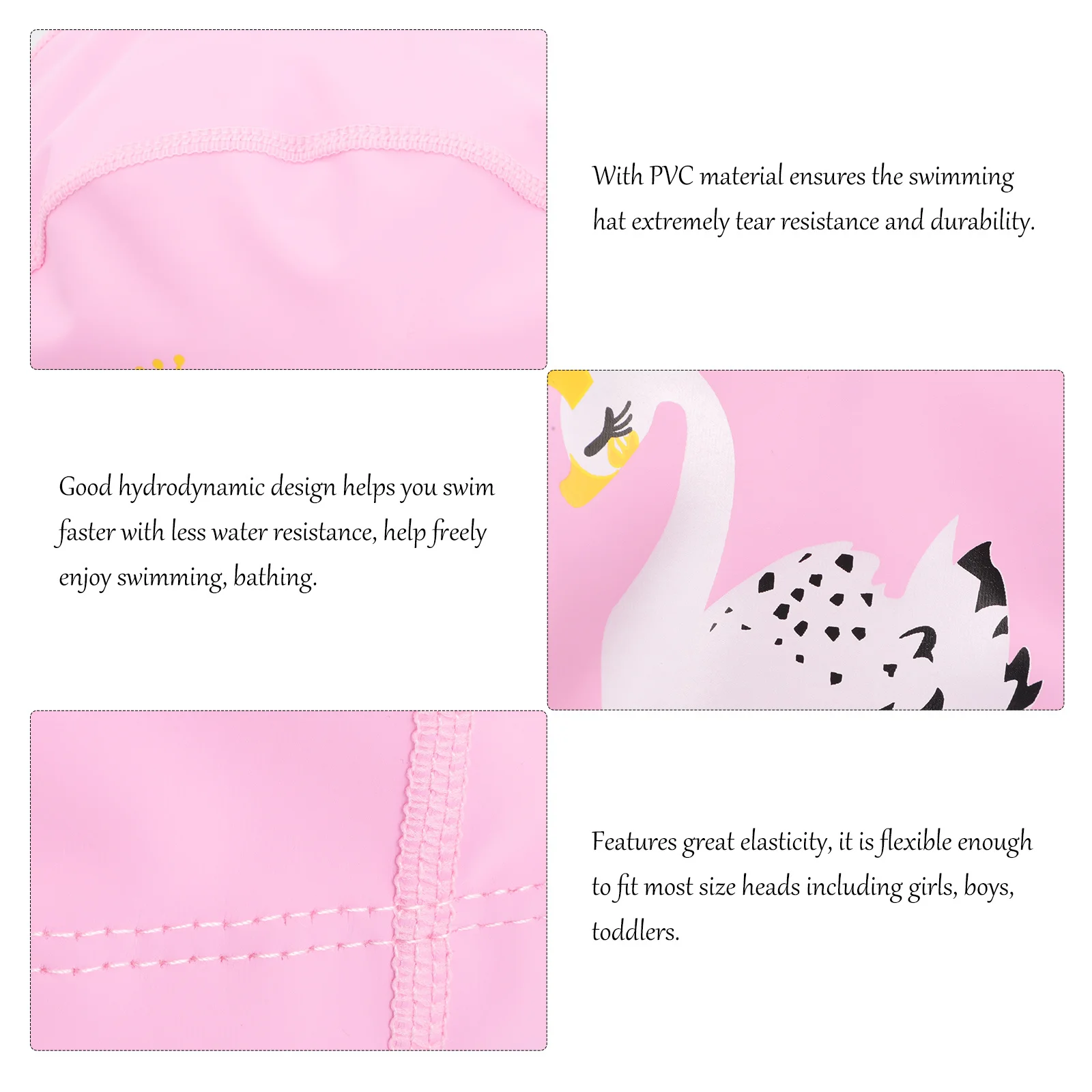 

Kids Swim Head Cover Anti-Salt Water Ear Protection Swimcap for Children Flexible Breathable Swimming Hat with Clear