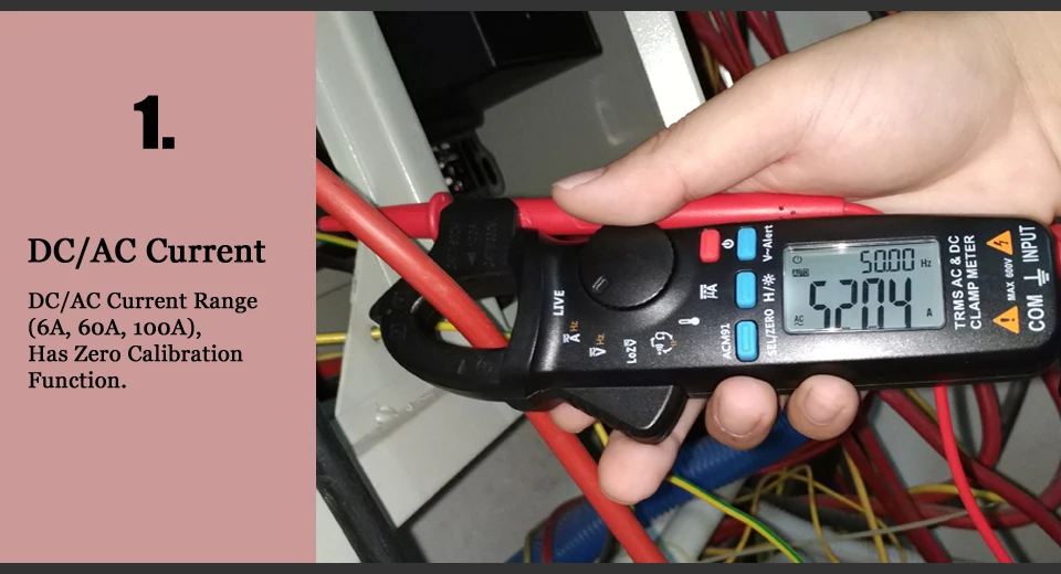 Digitales Zangenmessgerät 1mA Präzisions-Amperemeter DC AC 100A Professionelles Multimeter Auto-Voltmeter Tester – Detail 11