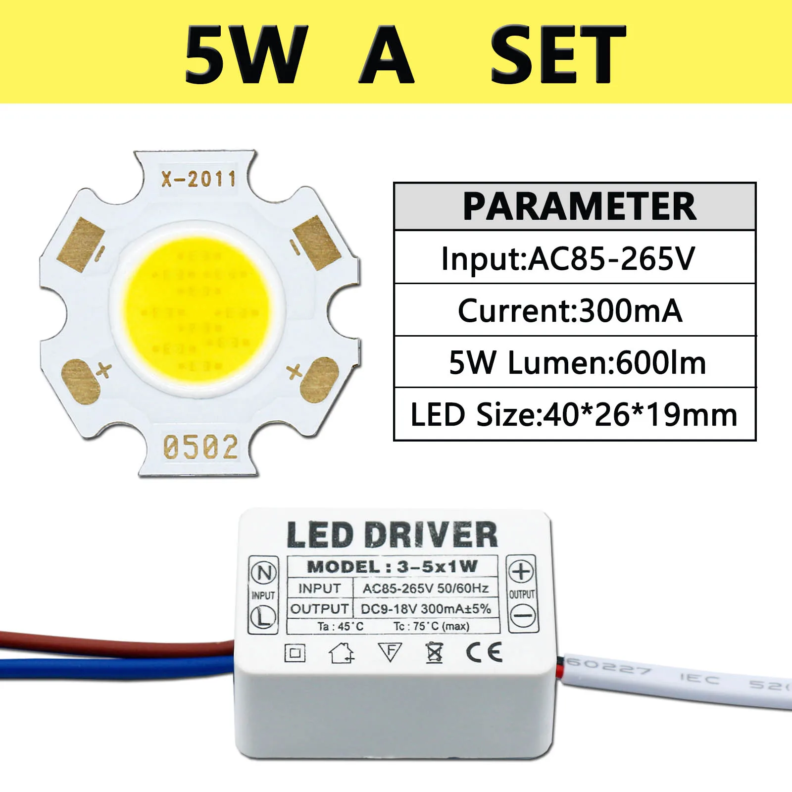 Led Bridgelux Chip Lamp Kraal + Led Driver Pakket 3W 5W 7W 10W 300mA Tricolor Licht bron Lamp Spotlight Plafond Lamp Diy