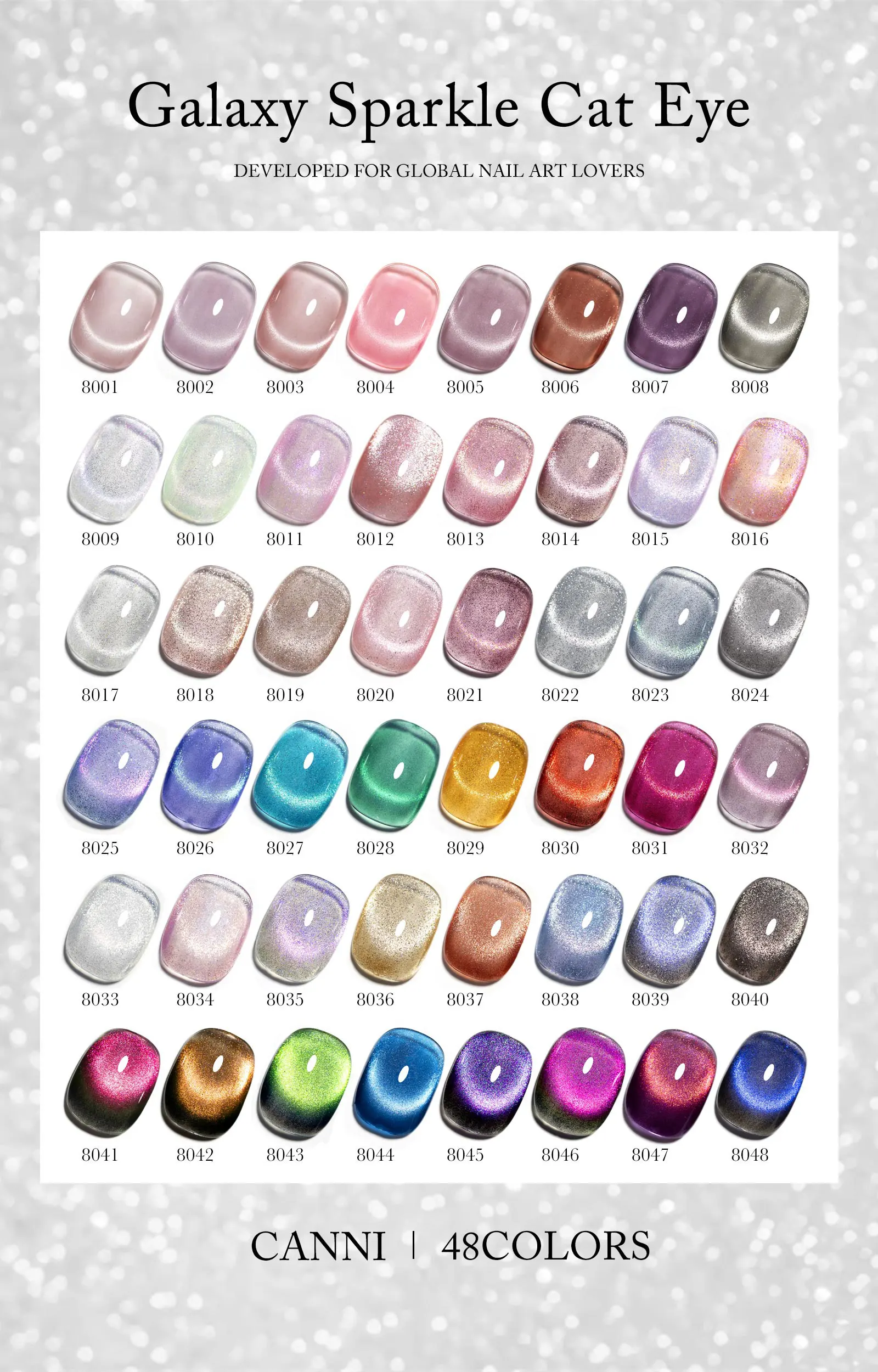 CANNI VENALISA Color Cat Eye Gel Nail Polish Kit HEMA FREE TPO FREE Glossy Diamond Winter Nails Gel Soak Off UV LED Gel Varnish - Detail 1